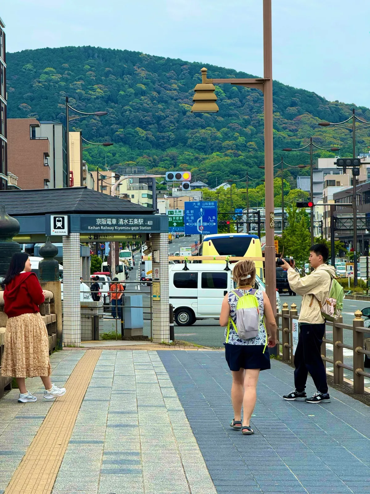 Op de brug in Kyoto