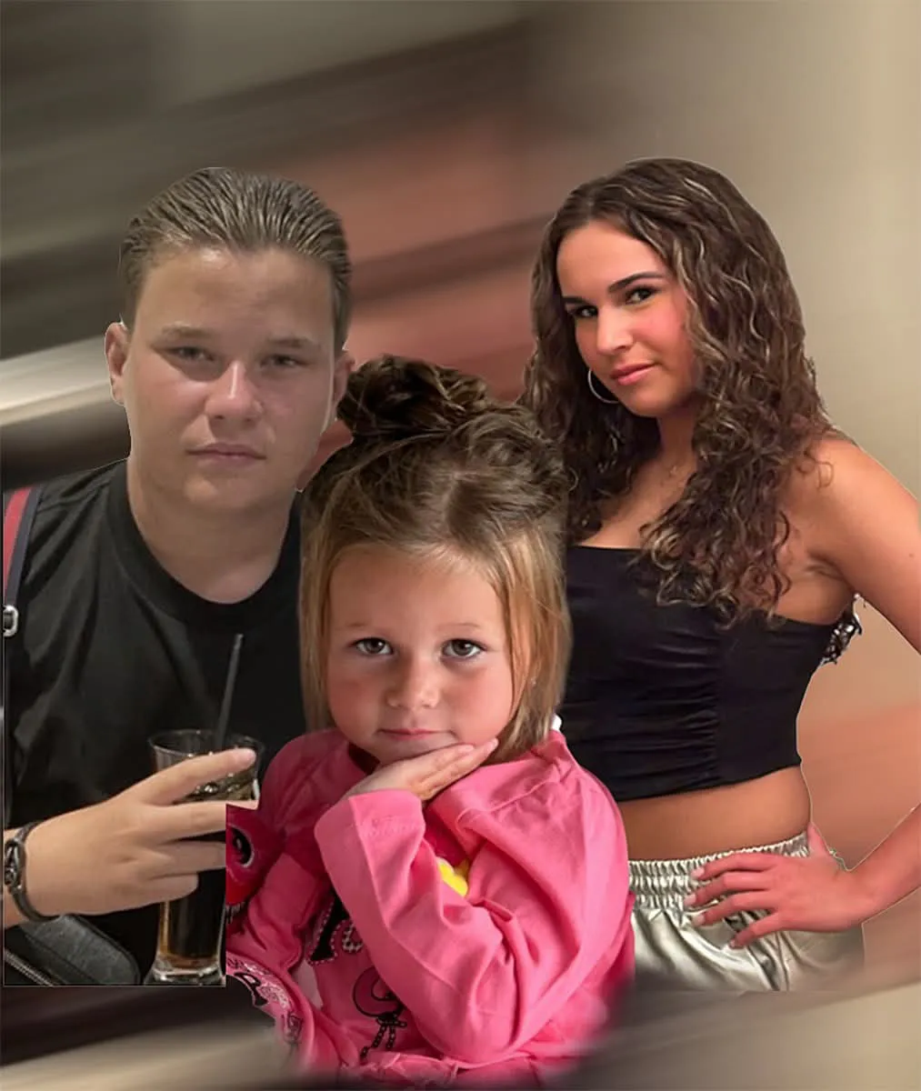 Familieportret Met Bewogen Achtergrond